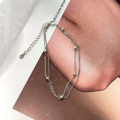 [AuraEcho]Delicate Bead Double Layer Bracelet