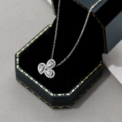 [AuraEcho]Elegant Flower Shape Pear Cut Necklace