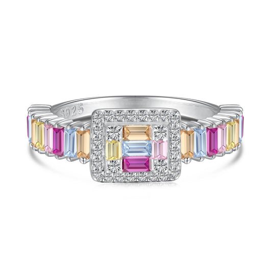 [AuraEcho]Exquisite Colorful Radiant Cut Party Ring