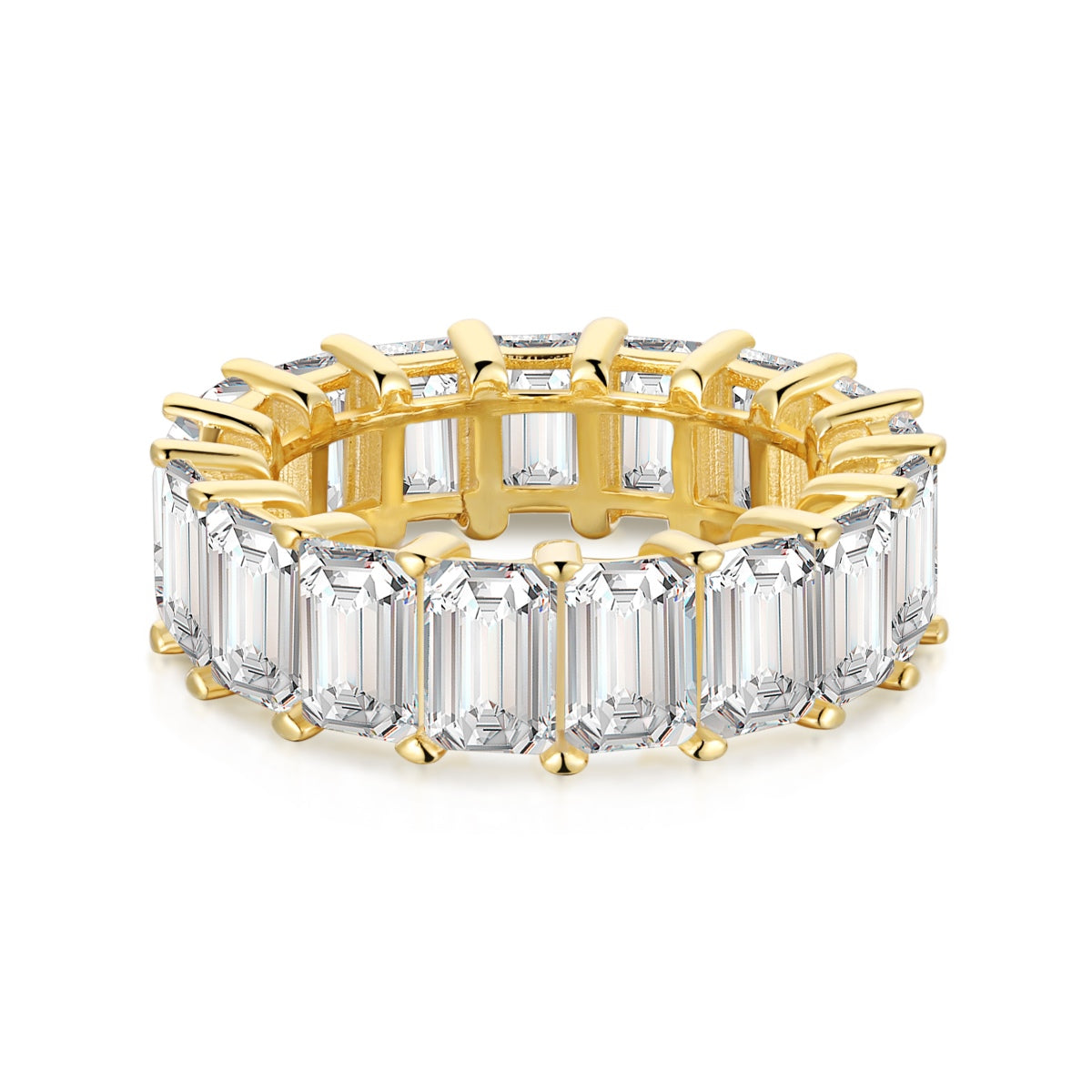 [AuraEcho]0.75 Carat Elegant Emerald Cut Tennis Ring