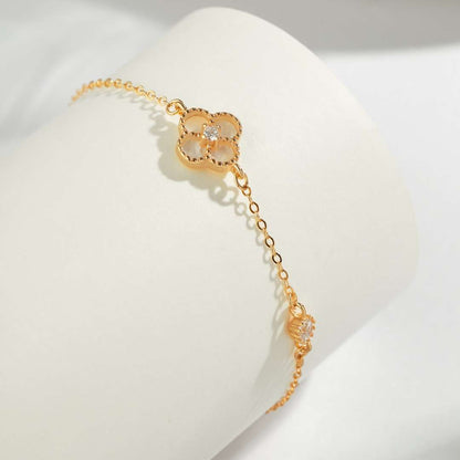 [AuraEcho]Delicate Four Leaf Clover Bracelet
