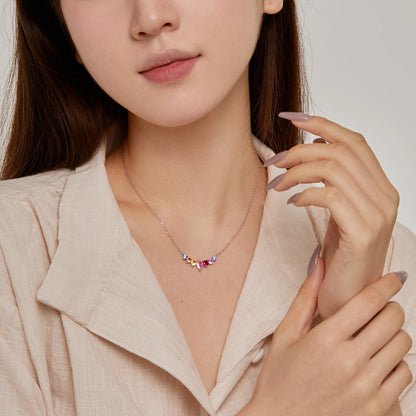 [AuraEcho]Dainty Colorful Heart Necklace