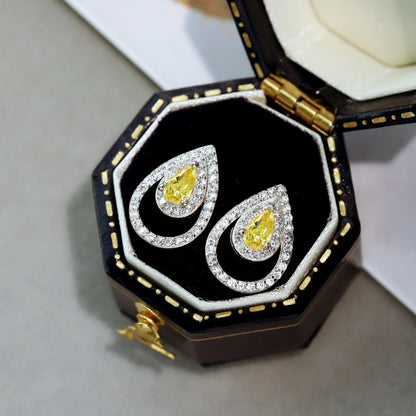 [AuraEcho]Sparkling Delicate Water Drop Shape Daily Earrings