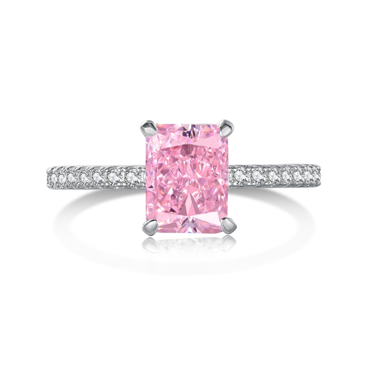 [AuraEcho]2.0 Carat Dazzling Sparkling Radiant Cut Party Ring