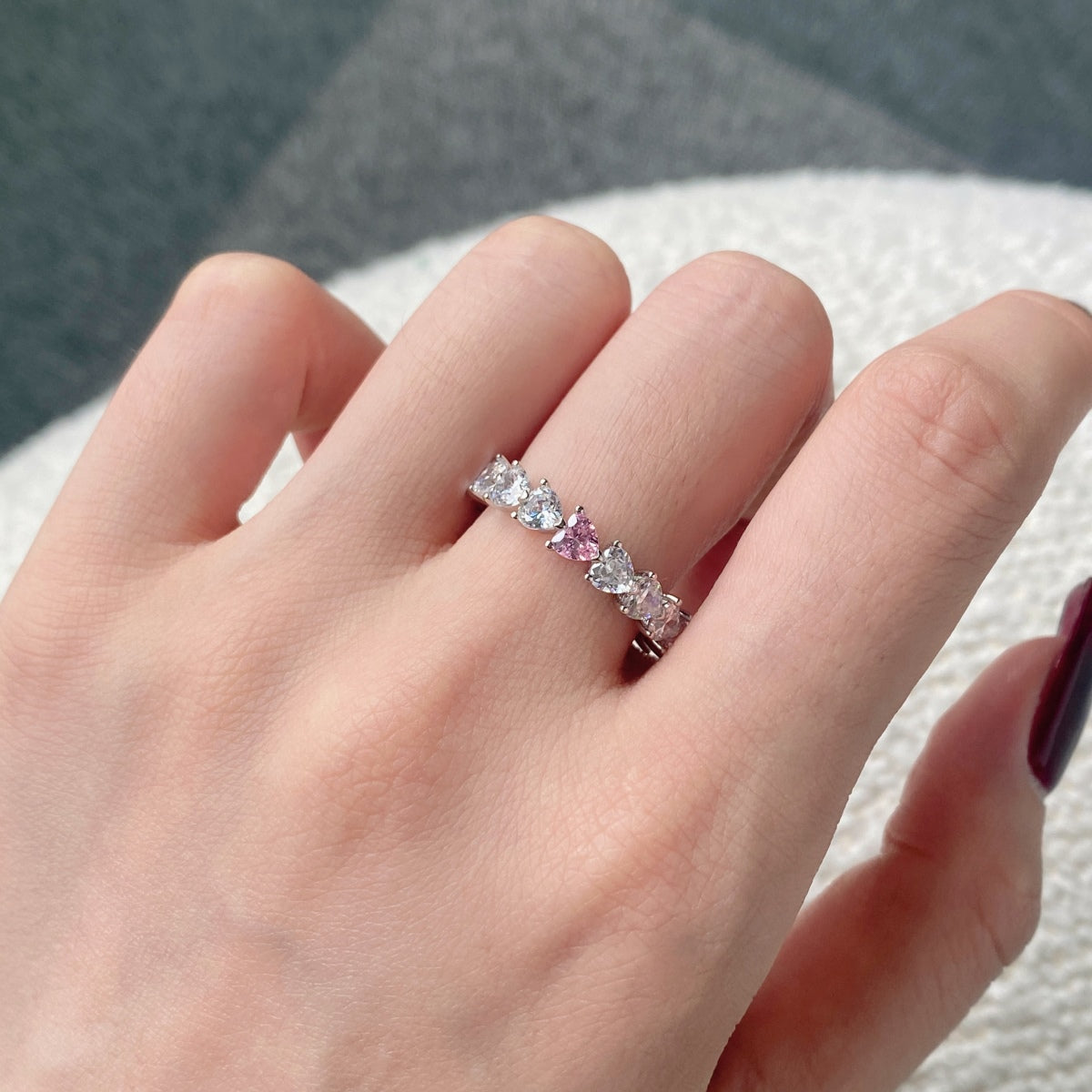 [AuraEcho]0.25 Carat Radiant Romance Heart Cut Lover Ring
