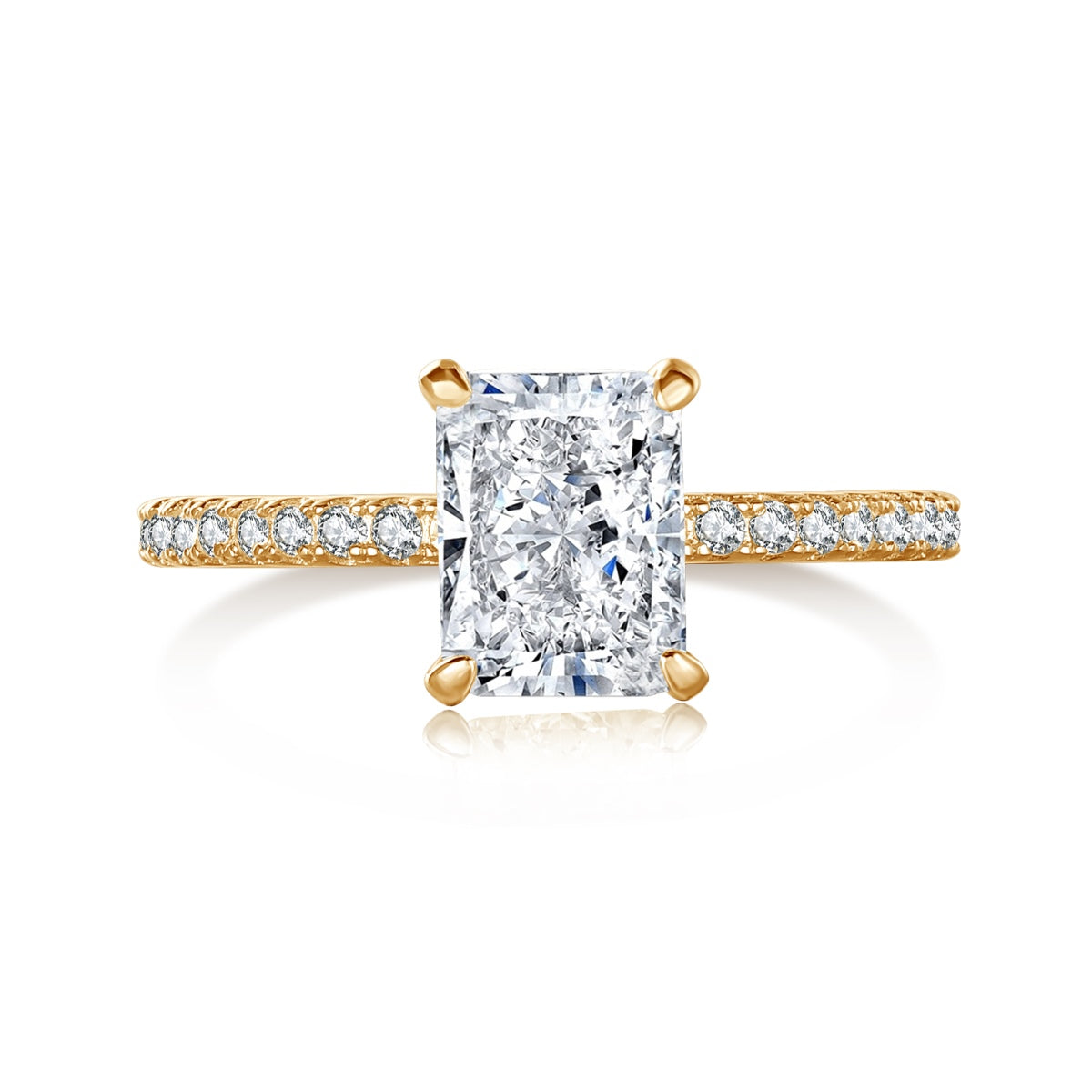 [AuraEcho]2.0 Carat Dazzling Sparkling Radiant Cut Party Ring