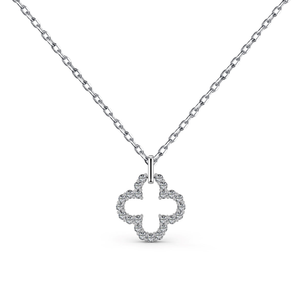 [AuraEcho]Four-Leaf Clover Hollow Design Exquisite Necklace