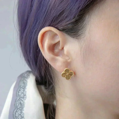 [AuraEcho]CLOVER MEDIUM 1 MOTIFS LASER EARRINGS