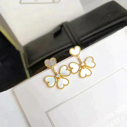 [AuraEcho]CLOVER SWEET WHITE MOP EARRINGS