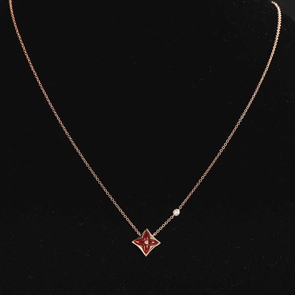 [AuraEcho]STAR NECKLACE PINK GOLD 1 DIAMOND