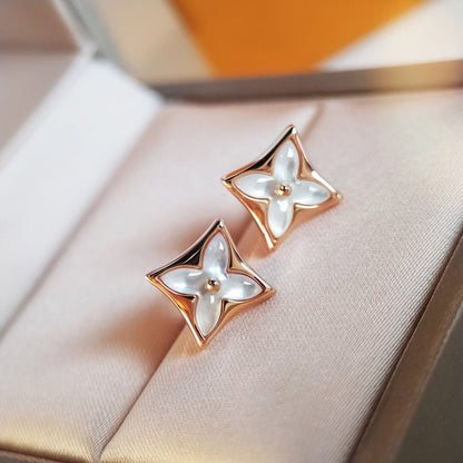 [AuraEcho]STAR MOP PINK GOLD EARRINGS