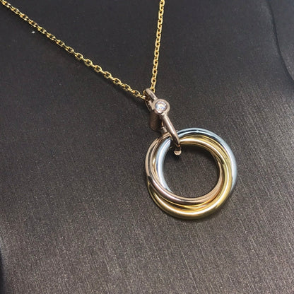 [AuraEcho]TRINITY SILVER GOLD PINK GOLD NECKLACE