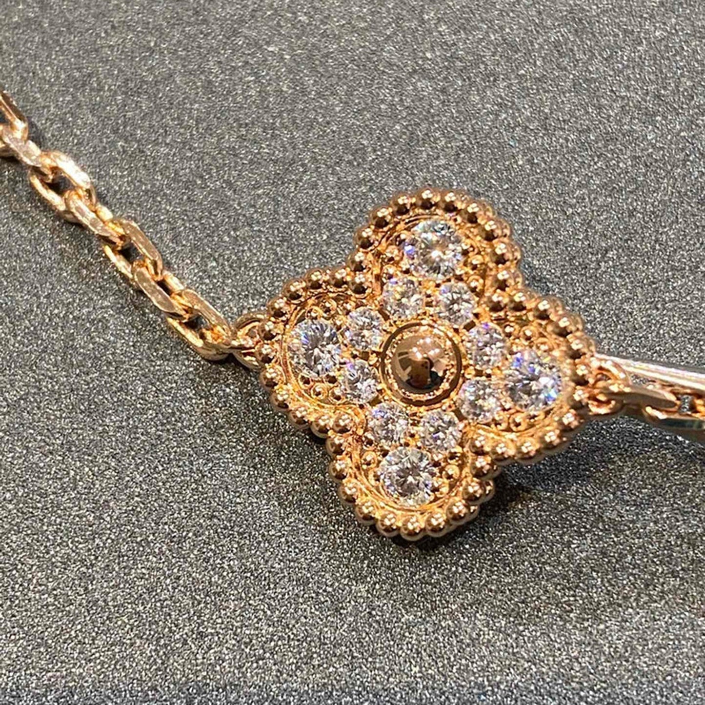 [AuraEcho]CLOVER 5 MOTIFS  FULL DIAMOND BRACELET