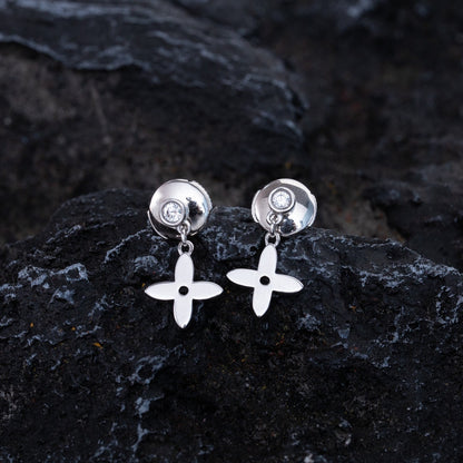 [AuraEcho]VIDYLLE SILVER DIAMOND MINI DROP EARRINGS