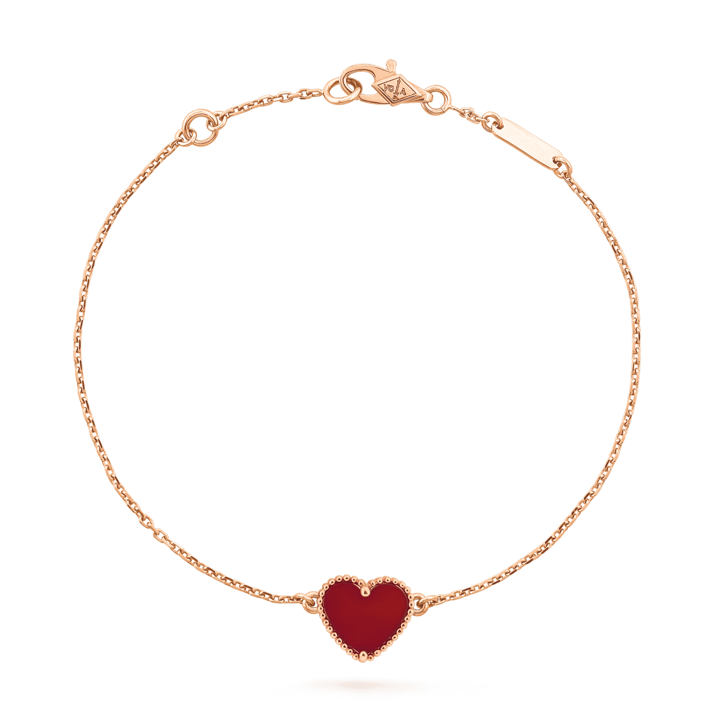 [AuraEcho]HEART CARNELIAN PINK GOLD BRACELET