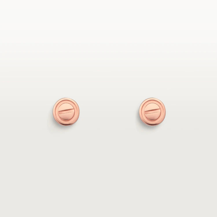 [AuraEcho]LOVE EARRINGS PINK GOLD 10MM
