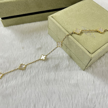 [AuraEcho]CLOVER 6 MOTIF WHITE MOP BRACELET