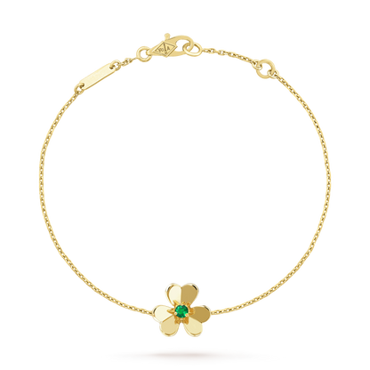 [AuraEcho]FRIVOLE GOLD FLOWER PINK MALACHITE BRACELET