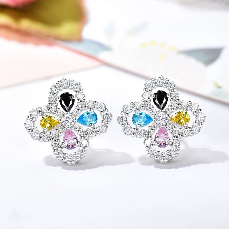 [AuraEcho]LOOP EARRINGS FULL MOTIF DIAMOND 16MM