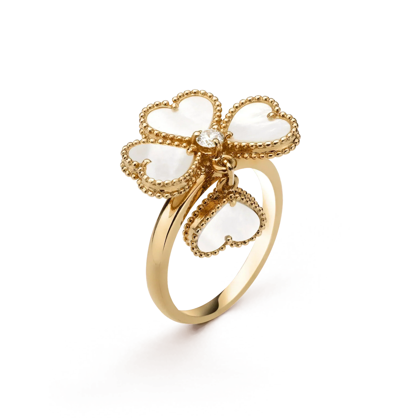 [AuraEcho]SWEET CLOVER WHITE MOP RING
