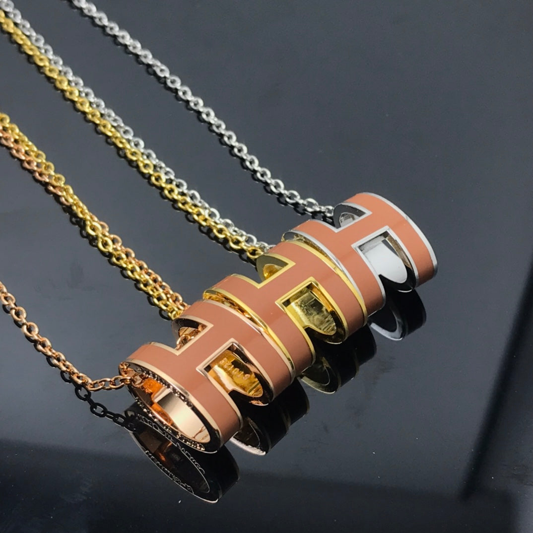 [AuraEcho]H NECKLACE BROWN