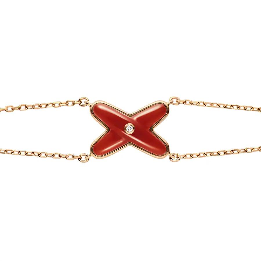 [AuraEcho]JEUX BRACELET CARNELIAN PINK GOLD 1 DIAMOND