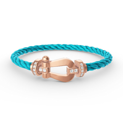 [AuraEcho]FORCE LARGE HORSESHOE HALF DIAMOND BRACELET ROSE GOLD