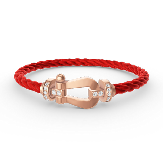 [AuraEcho]FORCE LARGE HORSESHOE HALF DIAMOND BRACELET ROSE GOLD