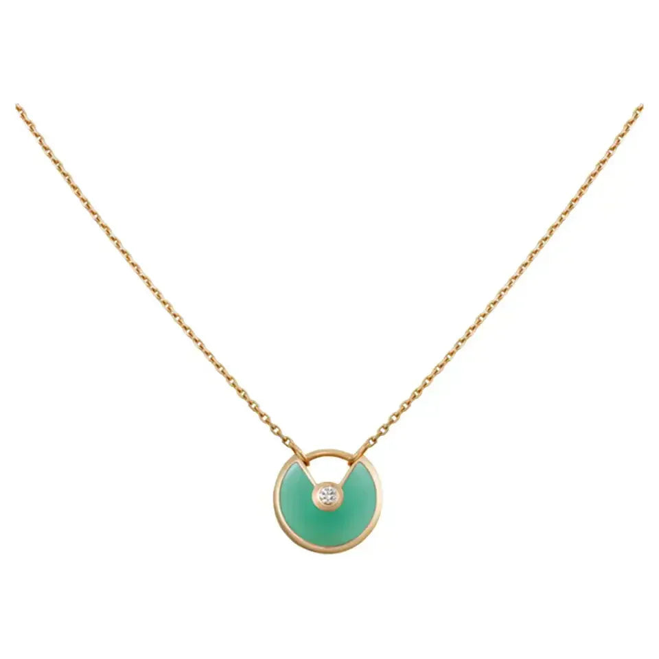 [AuraEcho]AMULETTE GOLD MALACHITE NECKLACE