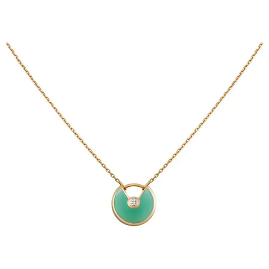 [AuraEcho]AMULETTE GOLD MALACHITE NECKLACE