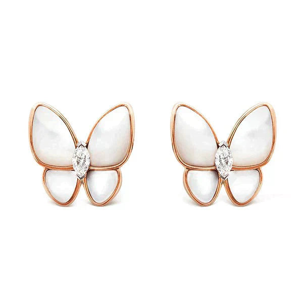 [AuraEcho]BUTTERFLY MOP DIAMOND EARRINGS