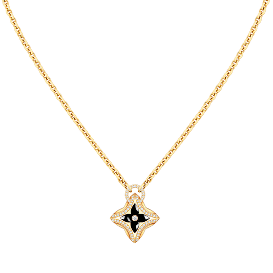 [AuraEcho]STAR PEDANT PINK GOLD DIAMOND NECKLACE