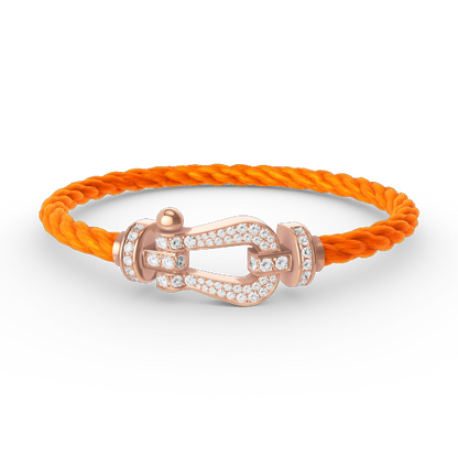 [AuraEcho]FORCE LARGE HORSESHOE FULL DIAMOND BRACELET ROSE GOLD