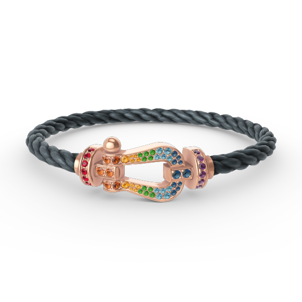 [AuraEcho]FORCE LARGE HORSESHOE  COLORED DIAMOND BRACELET ROSE GOLD