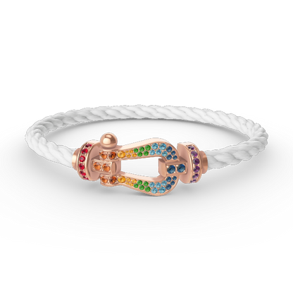 [AuraEcho]FORCE LARGE HORSESHOE  COLORED DIAMOND BRACELET ROSE GOLD