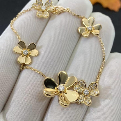 [AuraEcho]FRIVOLE GOLD 5 FLOWERS BRACELET