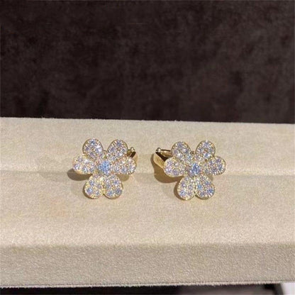 [AuraEcho]FRIVOLE GOLD FLOWER DIAMOND EARRINGS