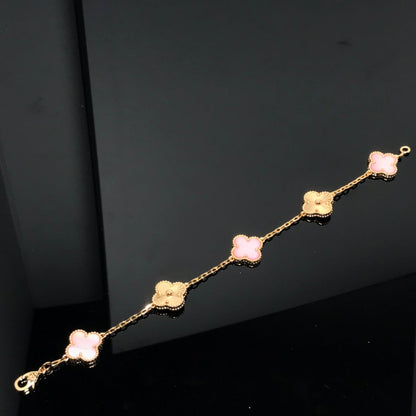 [AuraEcho]CLOVER BRACELET 5 MOTIF PINK AND PINK GOLD